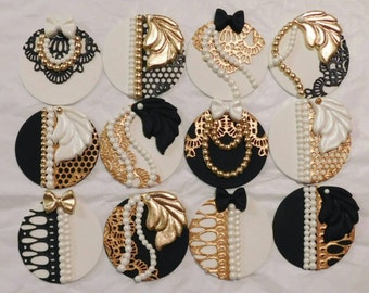 Great Gatsby cupcake toppers