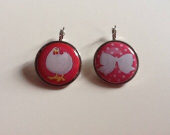 Earrings in silvery metal 25mm