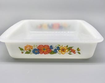 Glasbake Spring Flowers Baking Pan