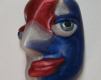 Captain America, our red, white and blue face soap
