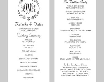 DIY Layered Program Templates | VibrantBride.com Layered wedding program template