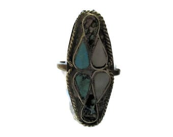 Vintage Native American Inlay Ring Size 8.75