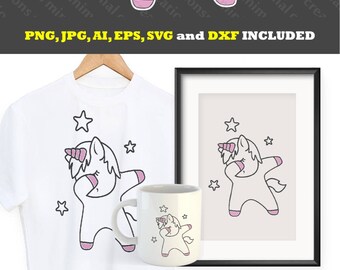 Download Dabbing Unicorn SVG Cricut Silhouette File Dab Unicorn Clipart