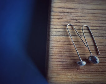 Isla Earrings (Large) Simple Drop earrings from River Rolled Collection, by Riley In The Garden, Sarah Fleming Jeweller, Silver Earrings