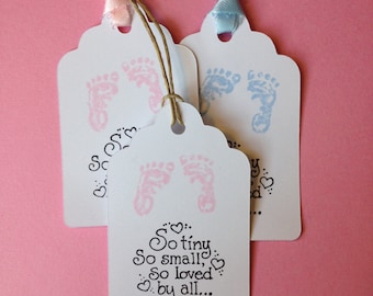 Baby Shower Tags, 12 Tags, Gift Tags, Baby, Favor Tags, Baby Footprints, Baby Shower, Baby Feet, Baby Tags, Baby Girl, Boy Baby, pink, blue