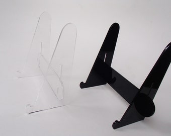 Easel-Acrylic Holder for Signs- Stand for Pictures-Black or Clear- Laser cut- Assemble at home