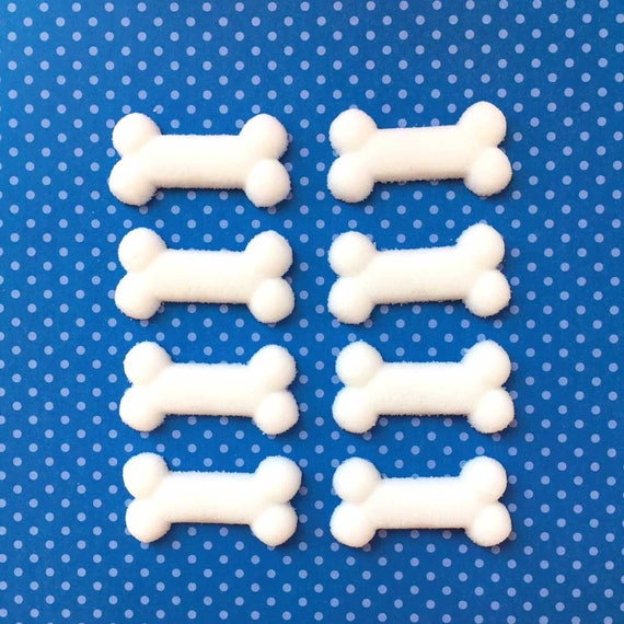 Edible Bones Dog Bone Sugars 12 Edible Sugar Topper Paw