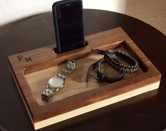 Docking Station, Charging Station, Tech Organizer, iPhone Dock, Graduation, Gift for Men, Personalized Gift for Him, Anniversary, Tech Gift