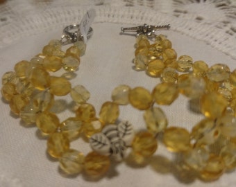 Bee and Honeycomb Beaded Bracelet