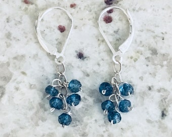 London blue topaz sterling silver dangle earrings