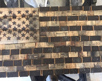 Bourbon Barrel Stave American Flag