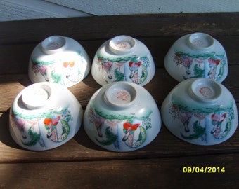 Rice Bowls. Chinese Bowls, Ceramic Bowls, Chinese Rice Bowls, Restaurant Ware, FS Louie Co, Vintage Chinese Rice Bowls, Porcelain Rice Bowls