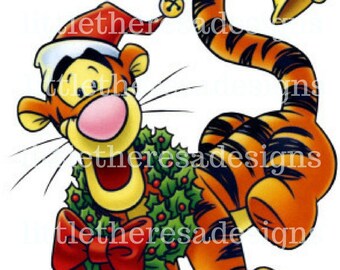 Tigger Christmas Transfers,Digital Transfers,Digital iron Ons,Diy