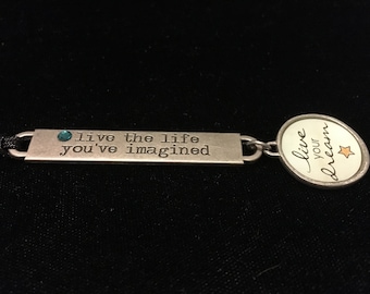 Live the Life You've Imagined Inspirational Necklace with Swarovski Crystal