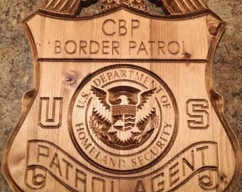 U.S. Border Patrol Agent custom made wood badge/plaque