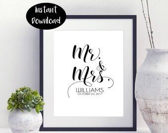 Mr and mrs printable | Etsy