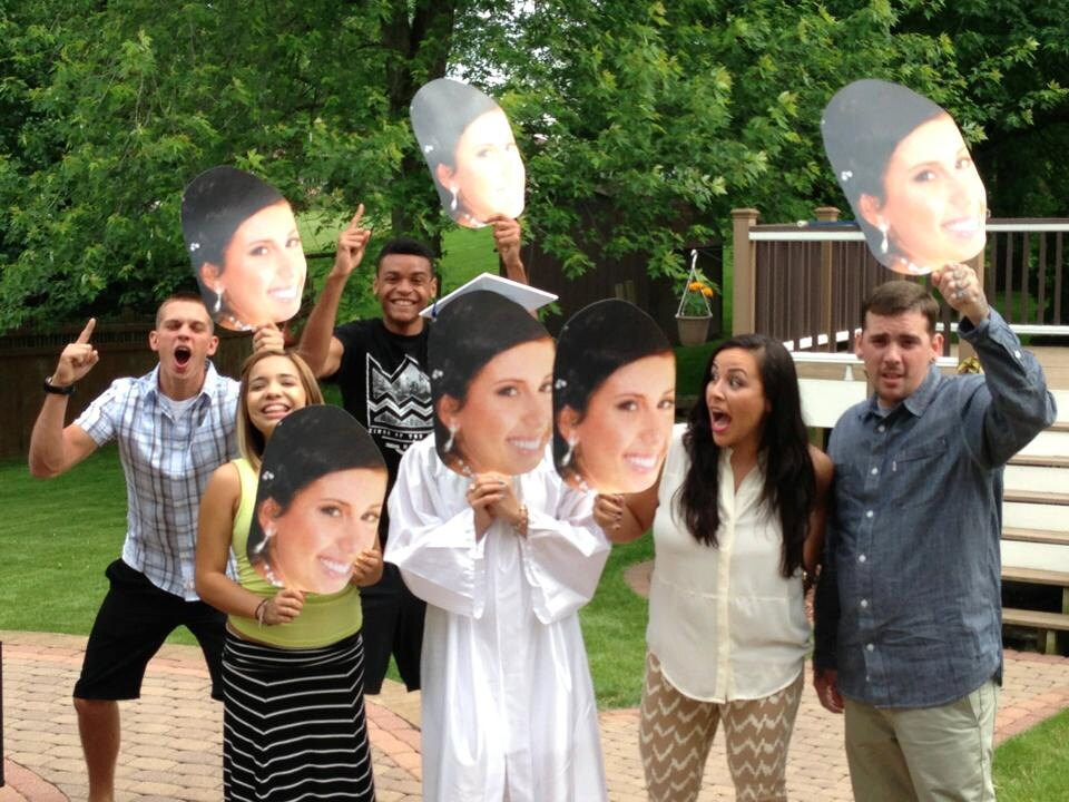 Graduation Big Head Cutout 12x18 inch Big Head Card board on a