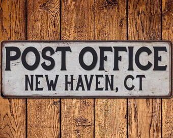 New Haven, Ct Post Office Vintage Look Metal Sign Chic Retro 6182268