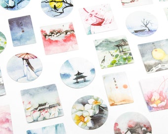 Set of 40 japanese stickers