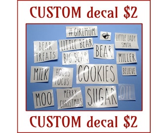 Rae Dunn Decal, FREE SHIPPING, Rae Dunn Inspired, Rae Dunn, Canister Decal, Rae Dunn Stickers, Pottery Decals, Mug Decal, Tumbler Decal