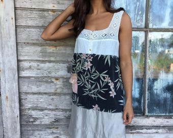 Ashley dress-medium large-artsy-Eco Clothing-Upcycled Clothing-Free People inspired-by Love HIGHER Handmade Clothing