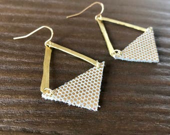 Leather Triangle Earrings