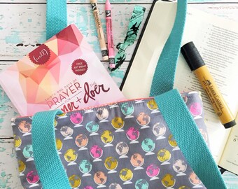 colorful globes bible bag