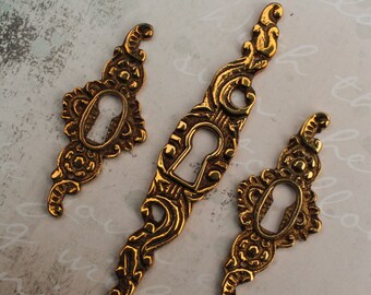 Escutcheon Key Hole Covers Beautiful detail Heavy Brass Reproduction