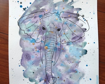 Watercolor Painting - Elephant