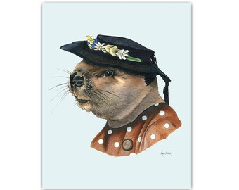 Lady Beaver art print 8x10