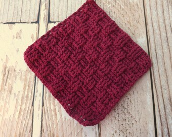 Cotton Dishcloth - 100% cotton dishcloth - textured cotton washcloth - dishrag - basket weave washrag - housewarming gift