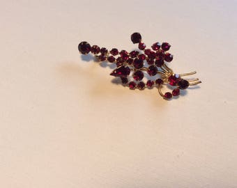 Stunning Red Rhinestone Brooch
