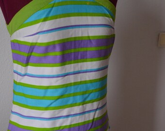 Vintage 1960s Striped Neckholder Dress