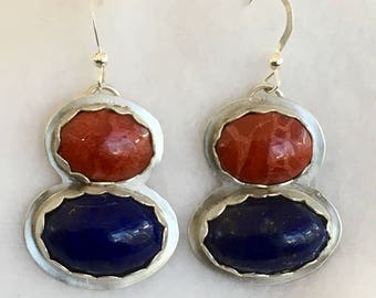 Coral and Lapis Earrings