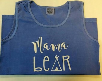 Personalized Mama Bear Comfort Color Tank