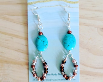 Copper droplets earrings