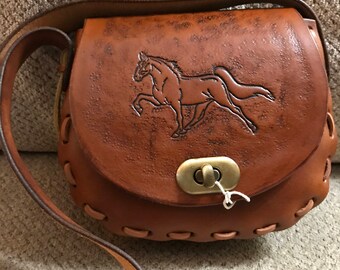 Hand Tooled Leather Handbag P23