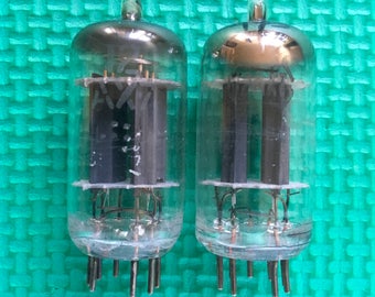 Matched Pair GE Horse Shoe-Getter 12AX7 Tubes
