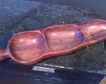 Vintage Wooden Leaf Shaped Serving Tray