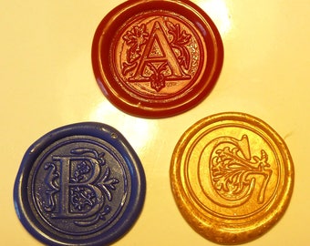 Alphabet Wax Seal, Peel and Stick - Made to Order, initials Elegant Wedding Birthday Graduation Letters Invitations Premade Stickers Surname