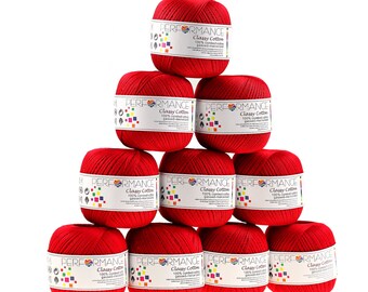 10 x 50g thread classy cotton, #9 red