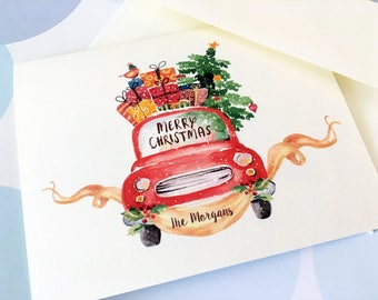 Personalized Christmas Card, Custom Holiday Cards, Set of 10