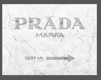 Prada Marfa Marble Canvas Print Silver - GOSSIP GIRL