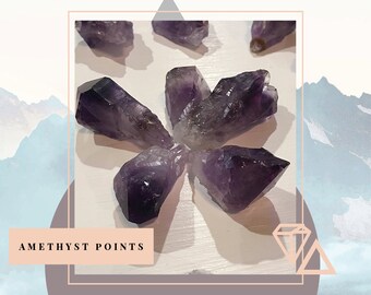 Amethyst Points, Amethyst Crystal Point, Amethyst Rough Point, Amethyst Crystal, Meditation Stone ( Set of Two )