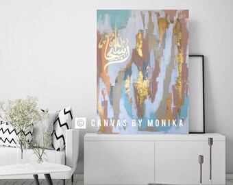 Islamic Art,Colorful Islamic Painting,Modern Islamic Art,Arabic Calligraphy, Large Islamic Wall Decor Abstract Islamic Painting Extra Large