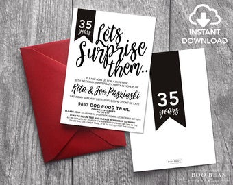 surprise anniversary invitationrustic anniversary