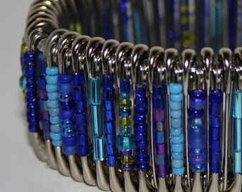 Peacock - Safety Pin Bracelet