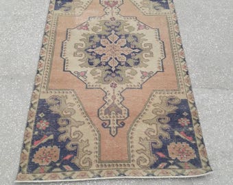 Oushak Rug Vintage Rug Turkish Rug Vintage Turkish Rug Area Rug Handmade Wool Rug Vintage Anatolian Carpet 3'9" x 7'1" Feet Free Shipping !