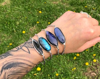 Vibrant Blue Labradorite Gemstone Bracelet Anklet