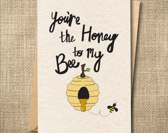 Honey bee cards | Etsy